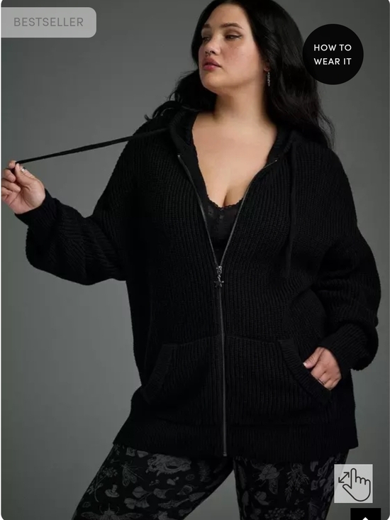torrid Tops - Torrid Nightfall Relaxed Zip-Up Hoodie Sweater sz 2